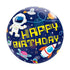 Прозрачен Балон Bubble Космос с Надпис Happy Birthday