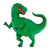 Парти с Динозаври за Детски Рожден Ден - Зелен Фолио Балон Динозавър 