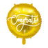 Златен Фолиo Балон с Надпис "Congrats!" - 35см