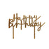 Бляскав Топер за Торта в Злато "Happy Birthday"