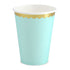 Пастелно Зелени Парти Чаши със Златист Кант "Yummy!"