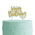 Красива Златна Свещ за Торта "Happy Birthday"