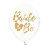 Прозрачни Балони за Моминско Парти "Bride to be", злато
