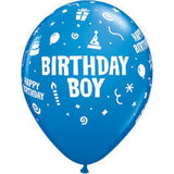Син латексов балон с надпис Birthday Boy, размер 28 см, идеален за момчешки рожден ден, Emotions Factory.