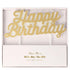 Златна Свещ Мат за Торта "Happy Birthday"