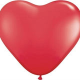 Mini Latex Balloons Heart, Pastel Red - 15cm