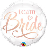 Кръгъл фолио балон с надпис Team Bride, размер 45 см, подходящ за хелий, идеален за моминско парти и празнична декорация, Emotions Factory.