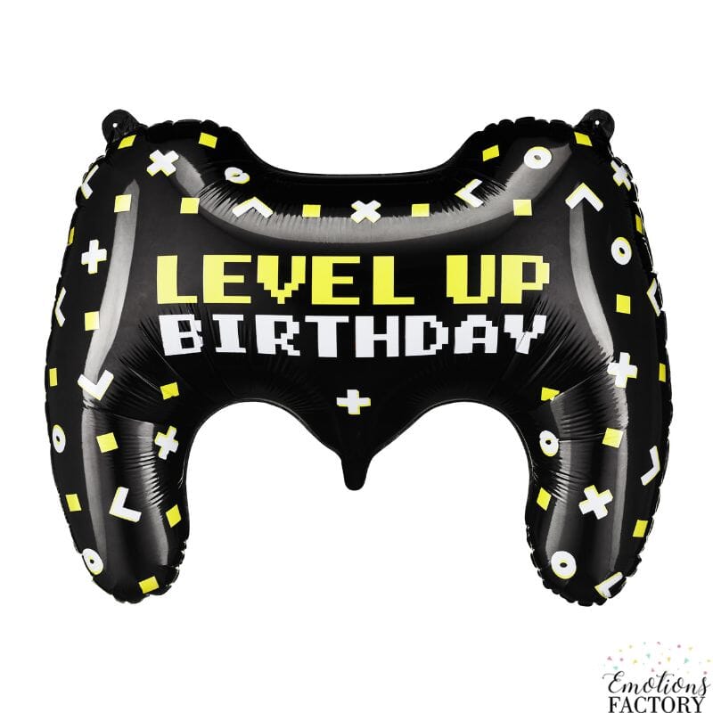 Рожден ден на Геймър - Фолиев балон Геймърска Конзола LEVEL UP Birthday