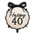 Фолио балон Happy „40“, 47.5x45 см, стилен и забавен, подходящ за хелий и въздух, идеален за юбилейни партита и фотозони, Emotions Factory.