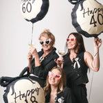 Фолио балон Happy „40“, 47.5x45 см, стилен и забавен, подходящ за хелий и въздух, идеален за юбилейни партита и фотозони, Emotions Factory.
