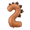 Фолиев балон цифра 2 с динозавър 92 см – украса за детски рожден ден с динозавърска тема, Emotions Factory