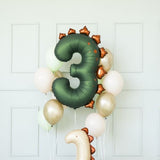 Фолиев балон цифра 3 с динозавър 92 см – украса за детски рожден ден с динозавърска тема, Emotions Factory