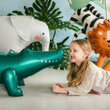 Standing foil balloon Crocodile, 126x36 cm, mix