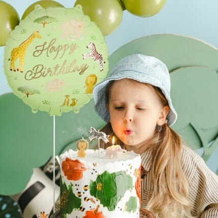 Foil Balloon "Happy Birthday", Safari (45cm)