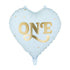 Фолиев балон Сърце „One“, син – 45см