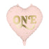 Фолиев балон Сърце „One“, розов – 45см