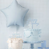 Foil balloon star, misty blue matte 48cm