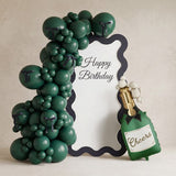 Foil Balloon Champagne (34x93cm), dark green