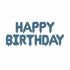 Фолиев балон надпис „Happy Birthday“, син – (340х35см)