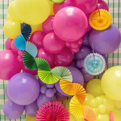 Paper garland Rainbow Fans, 2.5m, mixed