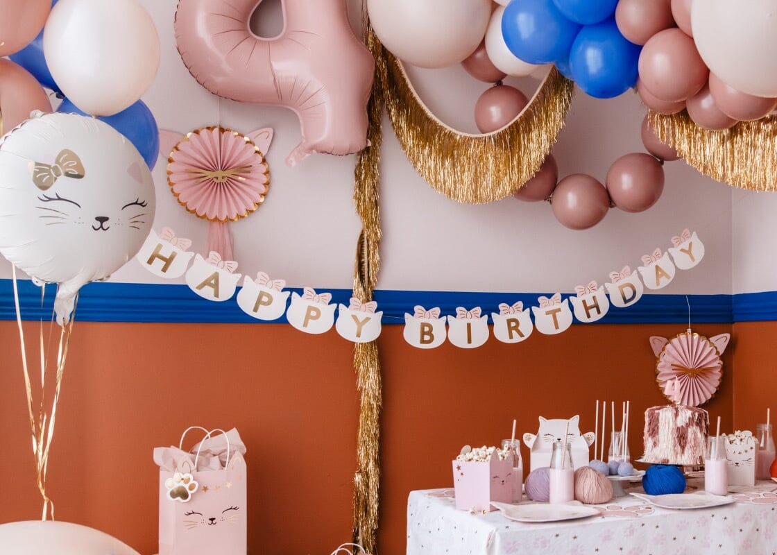 Парти Надпис с Котенца "Happy birthday", Надпис "Happy birthday", Emotions Factory