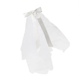 Bridal veil with white ribbon
