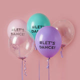 Латексови балони Let's Dance, 30 см, комплект от 5 броя, подходящи за рожден ден и тематични партита, Emotions Factory.