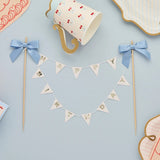"Happy Birthday" Cake Topper with Ribbons
