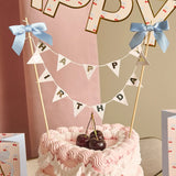 "Happy Birthday" Cake Topper with Ribbons