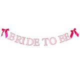 Banner "Bride to Be" with pink satin ribbons (2m)
