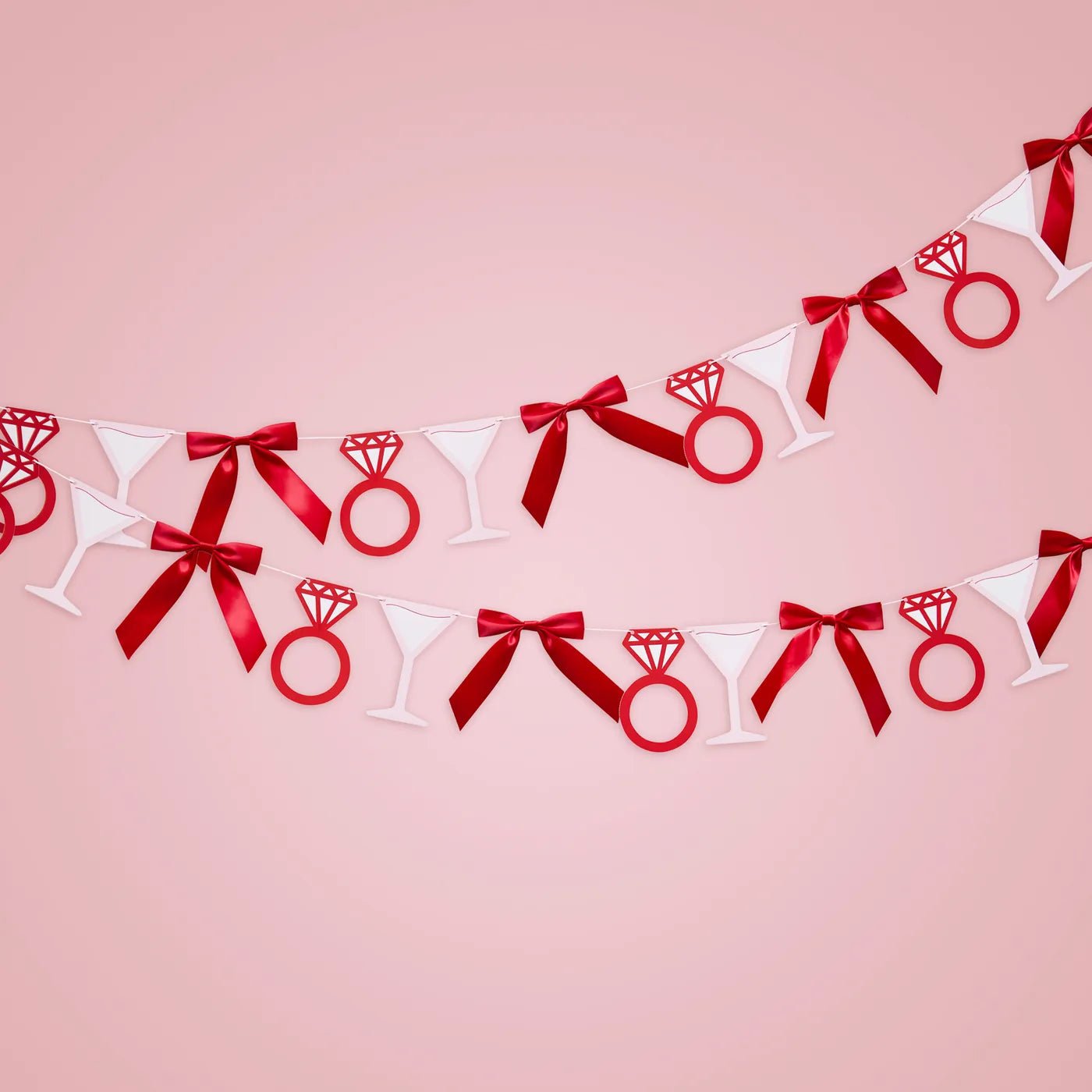 Bachelorette Party Garland with Cocktails, Rings, and Ribbons (2m)