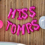"Miss to Mrs" foil balloon garland, pink