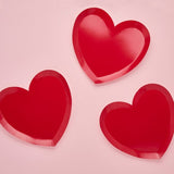 Party Plates Heart, Pastel Red (8pcs/pack)
