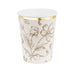 Бежови парти чаши с цветя и златен кант – 220мл (6бр./оп)