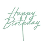 "Happy Birthday" Cake Topper - Acrylic, Mint Green (18 x 16.5cm)