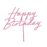 "Happy Birthday" Cake Topper - acrylic, powder pink (18 x 16.5cm)