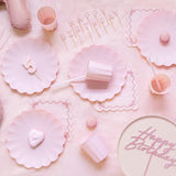 "Happy Birthday" Cake Topper - acrylic, powder pink (18 x 16.5cm)