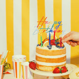 Cake Topper "Happy Birthday" - acrylic, multicolored (18 x 16.5cm)