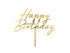 Топер за торта "Happy Birthday", злато (18х16,5см)