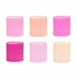 Crepe paper streamers, pink mix 5cm/10m (6 rolls/pack)
