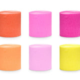 Crepe Paper 5cm/10m, set of 6 pcs., summer colors mix (1 pack / 6 pc.)
