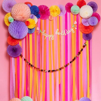 Crepe Paper 5cm/10m, set of 6 pcs., summer colors mix (1 pkt / 6 pc.)