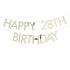 Елегантен Банер за Персонализиране "Happy Birthday", злато