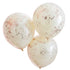 Големи Двупластови Балони, крем пастел с конфети розово злато (3бр./оп.) - 46см