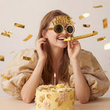 Birthday party glasses, gold (16.5x11.5 cm)