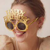 Birthday party glasses, gold (16.5x11.5 cm)
