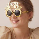 Birthday party glasses, gold (16.5x11.5 cm)
