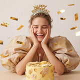 Златна диадема Happy Birthday за рожден ден и парти