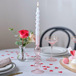 Свещници | Красив Свещник от Розово Стъкло | emotionsfactory.bg