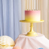 Cake stand, yellow (24-14.5 cm)